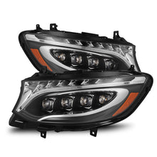 Load image into Gallery viewer, AlphaRex LED Projector Headlights for Mercedes Sprinter 1500/2500/3500 (2019-2026) Luxx &amp; Nova Series with Sequential Signal - Alpha Black / Black Alternate Image