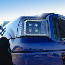 Load image into Gallery viewer, AlphaRex LED Projector Headlights Ford Super Duty (05-07) [3D Ice-Cube LED - NOVA Series w/ DRL] Alpha-Black or Black Alternate Image