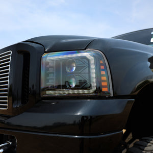 AlphaRex LED Projector Headlights Ford Super Duty (05-07) [LUXX Series - DRL Light Tube] Black or Alpha-Black