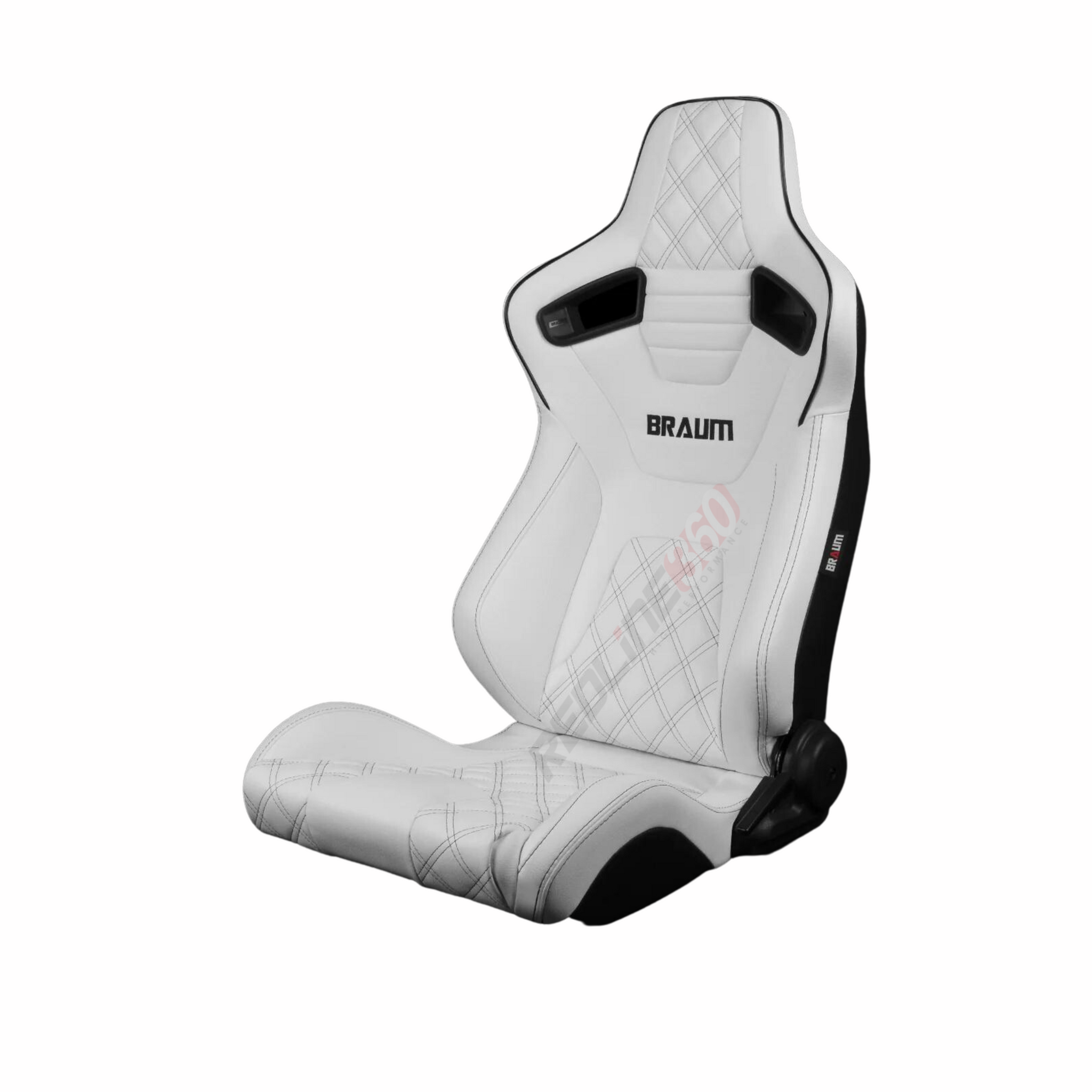 BRAUM Elite-X Racing Seats (Reclinable - White Leatherette w/ Diamond –  Redline360