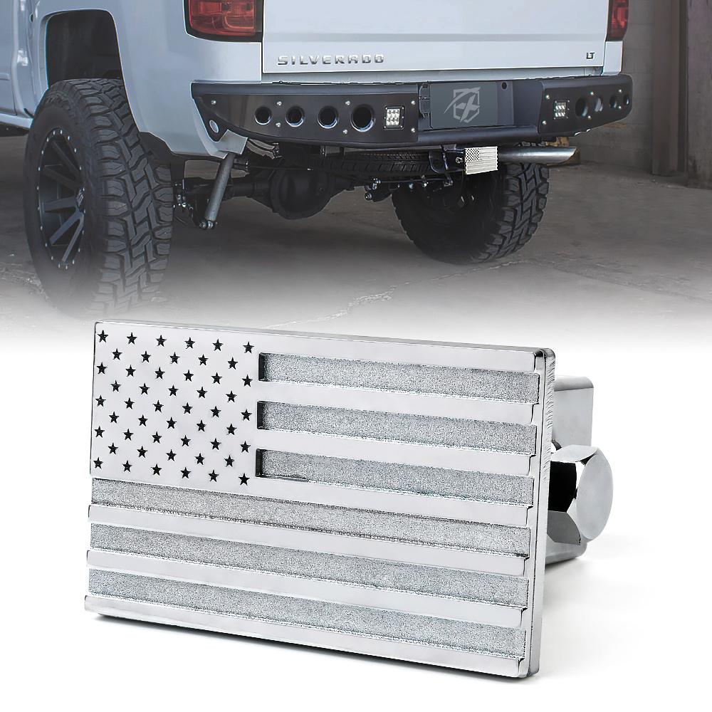 Xprite Aluminum Trailer Hitch Cover with U.S. American Flag - 2