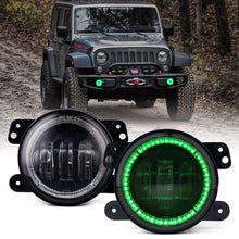 Load image into Gallery viewer, Xprite 4 Inch Halo LED Fog Lights Jeep Wrangler JK 2 / 4 Door (07-18) [Escapade Series] Multiple Color Options - Green Alternate Image