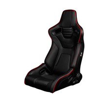 Load image into Gallery viewer, BRAUM Elite-R Racing Seats (Reclinable - Black Leatherette / Red Stitching / Red Piping ) BRR1R-BKRP Alternate Image