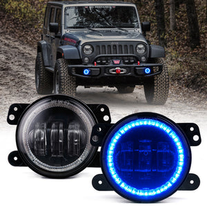 Xprite 4 Inch Halo LED Fog Lights Jeep Wrangler JL (2019-2022) [Escapade Series] Multiple Color Options