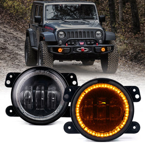 Xprite 4 Inch Halo LED Fog Lights Jeep Wrangler JL (2019-2022) [Escapade Series] Multiple Color Options