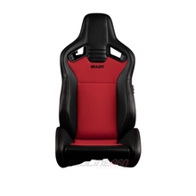 Load image into Gallery viewer, BRAUM Elite V2 Sport Seats (Reclinable - Black Leatherette and Red Cloth) BRR1-BKRF2 Alternate Image