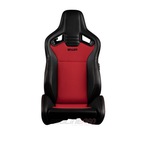 BRAUM Elite V2 Sport Seats (Reclinable - Black Leatherette and Red Cloth) BRR1-BKRF2