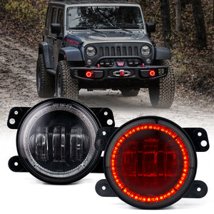 Xprite 4 Inch Halo LED Fog Lights Jeep Wrangler JL (2019-2022) [Escapade Series] Multiple Color Options