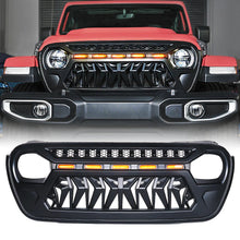 Load image into Gallery viewer, Xprite Grille Jeep Wrangler JL (18-23) Gladiator JT (20-23) w/ Amber LED Running Lights Alternate Image