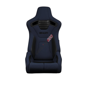 BRAUM Elite-R Racing Seats (Reclinable - Black Trim) Black / Blue / Red Cloth