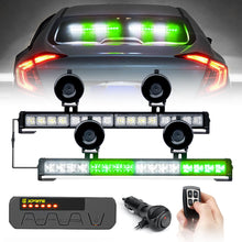 Load image into Gallery viewer, Xprite Contract G2 Series 17" Dual LED Directional Traffic Advisor Light Bars - Multiple Light Color Options - White-Green Alternate Image