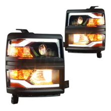 Load image into Gallery viewer, Winjet Projector Headlights Chevy Silverado (2014-2015) LED DRL - Matte Black / Black / Chrome Alternate Image