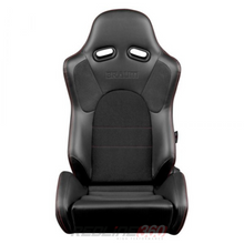 Load image into Gallery viewer, BRAUM ADVAN Sport Seats (Reclinable) Black Leatherette or Black Cloth - Black Leatherette - Red Stitching Alternate Image
