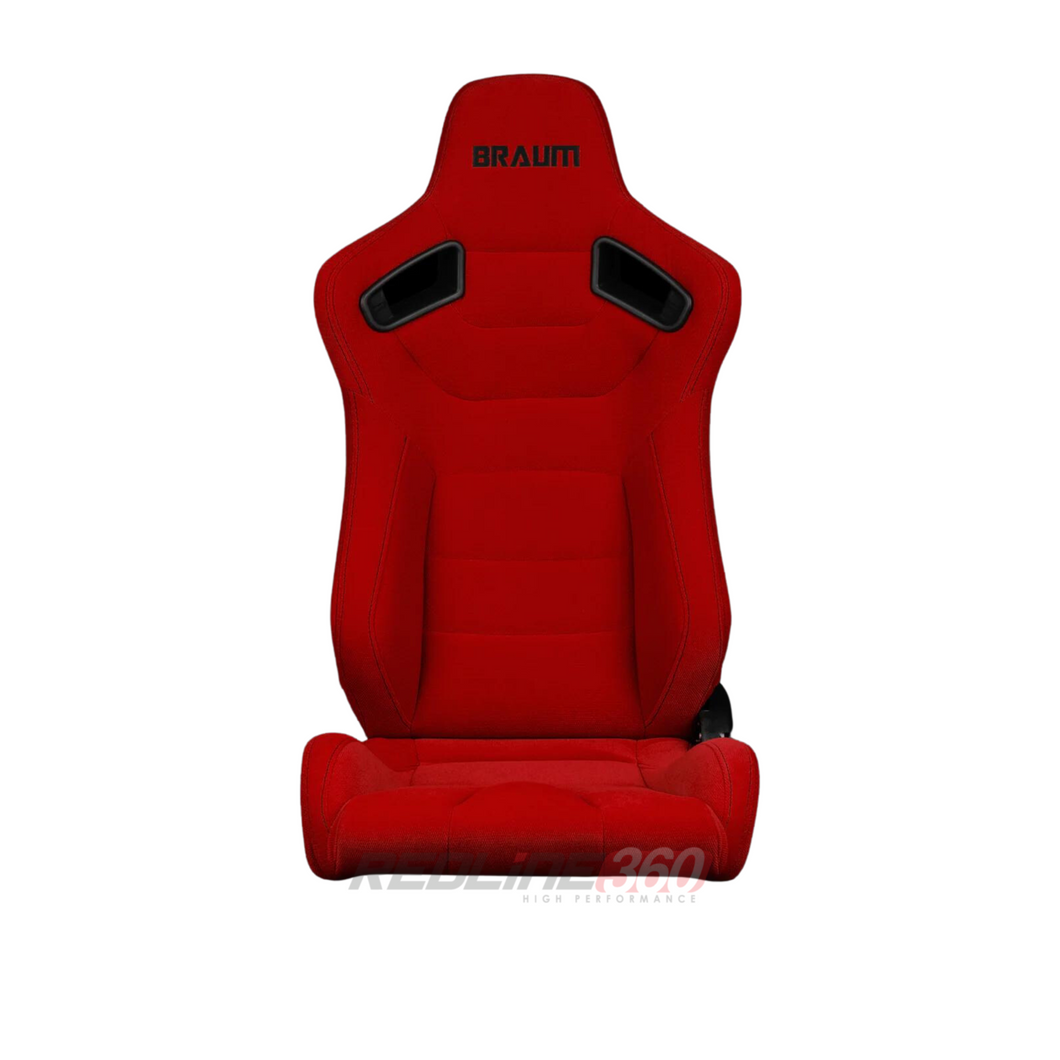 BRAUM Elite Sport Seats (Reclining - Red Cloth w/ Black Stitching) BRR1-RFBS