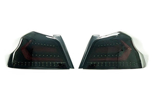 OLM Evolution Tail Lights Subaru WRX / WRX STI (15-21) Smoked Lens / Black Housing / Red Bar