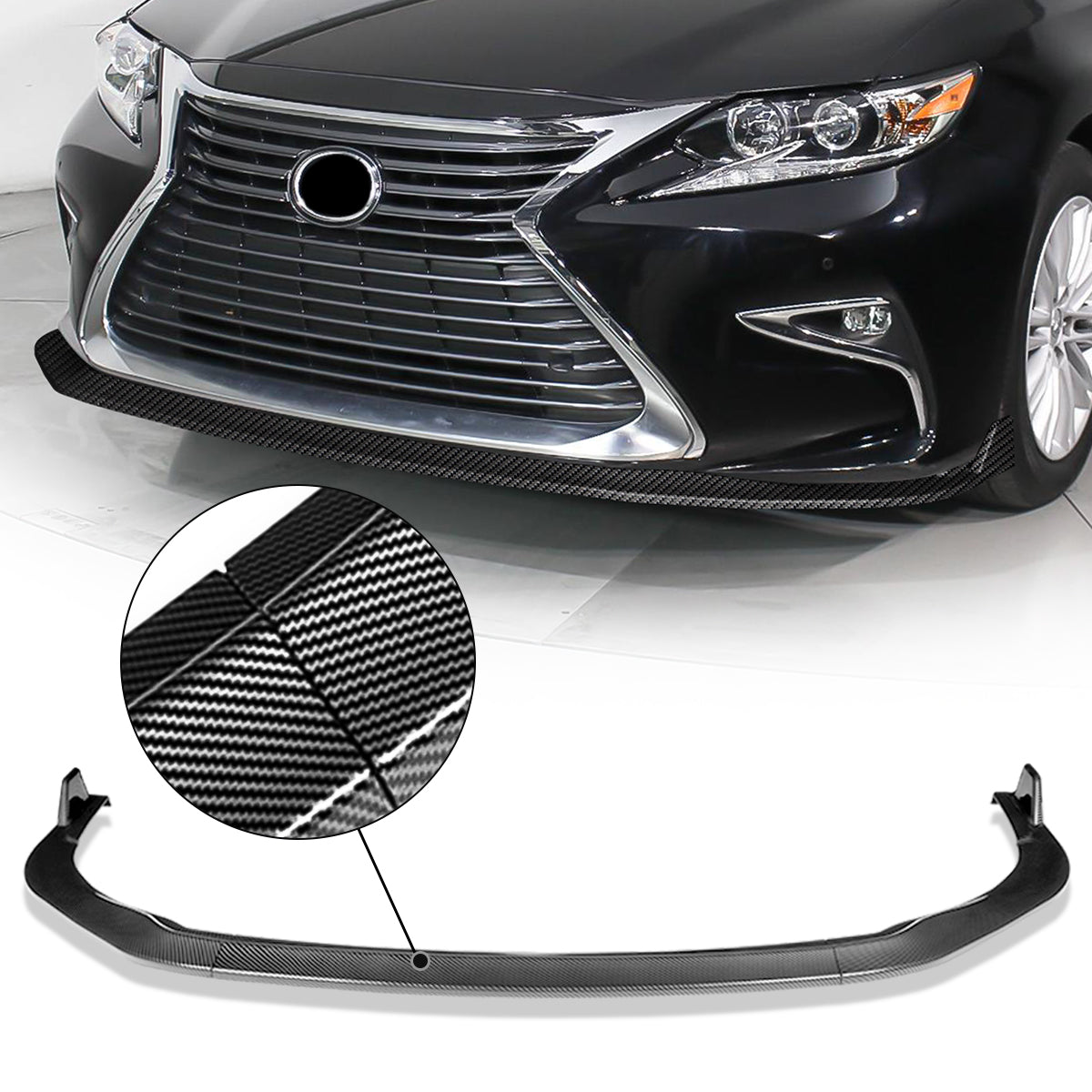 DNA Front Lip Lexus ES300H/ES350 (2016-2018) Sport Style - Carbon Fiber /  Gloss Black / Matte Black