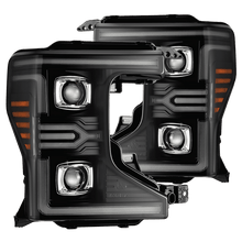 Load image into Gallery viewer, AlphaRex LED Projector Headlights for Ford F250 F350 F450 F550 Super Duty (2020-2022) Luxx Series with Sequential Signal - Alpha Black / Black / Chrome Alternate Image