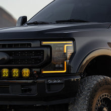 Load image into Gallery viewer, AlphaRex LED Projector Headlights for Ford F250 F350 F450 F550 Super Duty (2020-2022) Nova Series with Sequential Signal - Alpha Black / Black / Chrome Alternate Image