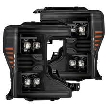 Load image into Gallery viewer, AlphaRex LED Projector Headlights for Ford F250 F350 F450 F550 Super Duty (2020-2022) Nova Series with Sequential Signal - Alpha Black / Black / Chrome Alternate Image