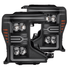 Load image into Gallery viewer, AlphaRex LED Projector Headlights for Ford F250 F350 F450 F550 Super Duty (2020-2022) Nova Series with Sequential Signal - Alpha Black / Black / Chrome Alternate Image