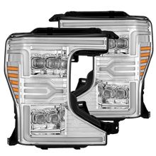 Load image into Gallery viewer, AlphaRex LED Projector Headlights for Ford F250 F350 F450 F550 Super Duty (2020-2022) Nova Series with Sequential Signal - Alpha Black / Black / Chrome Alternate Image