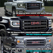 Load image into Gallery viewer, AlphaRex Projector Headlights GMC Sierra (2014-2018) Pro Series - Sequential Turn - Alpha-Black/Black - Alpha-Black / No Converter (14-18 w/ Halogen) Alternate Image