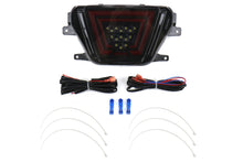 Load image into Gallery viewer, OLM Rear Brake / Fog / Reverse Light Toyota GR Supra (20-24) [V1 F1 Style] Smoke Lens/ Gloss Black Base / Red Bar Alternate Image
