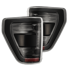 Load image into Gallery viewer, AlphaRex LED Tail Lights for Ford F150 / Raptor (2021-2023) Luxx Series with Sequential Turn Signal - Alpha-Black / Black / Black Red Alternate Image