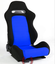 Load image into Gallery viewer, Cipher Auto Race Seats (Pair) Lightweight Reclinable w/ Sliders - Black &amp; Blue Cloth Alternate Image