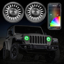 Load image into Gallery viewer, XKGlow 7" RGB LED Headlight (2 pc) w/ XKchrome Bluetooth App Controlled Kit - Jeep Wrangler JK &amp; TJ or Jeep JL/ Gladiator - Jeep JL/ Gladiator Alternate Image
