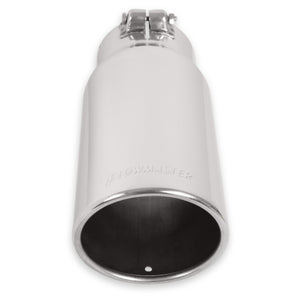 Flowmaster Exhaust Tip (4" Inlet / 5" Dia. Rolled Angle SS / 12" Long) Clamp On - Polished / Black