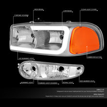 Load image into Gallery viewer, DNA Headlights for GMC Yukon (2000-2006) Yukon XL 1500 (2001-2006) with C-Shaped LED DRL and Black or Chrome Housing Alternate Image