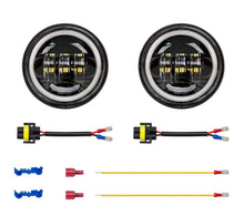 Load image into Gallery viewer, XKGlow Motorcycle Driving Lights 4.5" w/ Amber Halo (2pc) Black or Chrome - Black Alternate Image