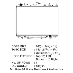 CSF Radiator Isuzu Amigo 3.2L V6 / 2.2L RWD/ 4WD (1998-2000) OEM Replacement w/ Aluminum Core