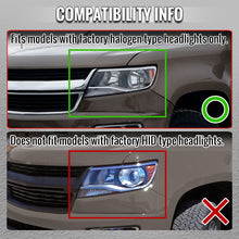 Load image into Gallery viewer, Spec-D Projector Headlights Chevy Colorado (2015-2022) Sequential Or Non-Sequential LED Bar - Black Or Chrome - Non Sequential Style / Black / Clear Lens Alternate Image