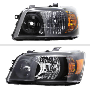 Spec-D Headlights Toyota Highlander (2004-2007) Black OEM Replacement Style