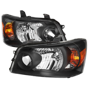 Spec-D Headlights Toyota Highlander (2004-2007) Black OEM Replacement Style