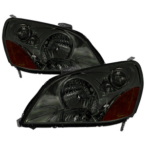 Spec-D Headlights Honda Pilot (2003-2005) Smoked / Chrome / Black OEM Replacement w/ Amber