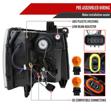 Load image into Gallery viewer, Spec-D Headlights Chevy Silverado 1500 (07-14) OE Style w/ LED C-Bar &amp; Amber Reflector - Chrome or Black Alternate Image