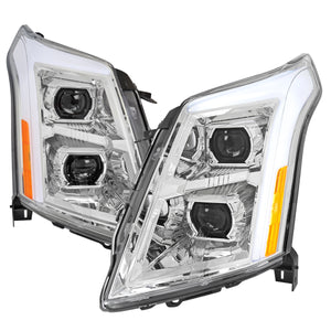 Spec-D Projector Headlights Cadillac SRX (10-16) w/ LED Strip & Sequential Turn Signal - Black