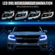 Load image into Gallery viewer, Spec-D Projector Headlights Chevy Colorado (2015-2022) Sequential Or Non-Sequential LED Bar - Black Or Chrome - Non Sequential Style / Black / Clear Lens Alternate Image