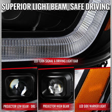 Load image into Gallery viewer, Spec-D Projector Headlights Chevy Colorado (2015-2022) Sequential Or Non-Sequential LED Bar - Black Or Chrome - Non Sequential Style / Black / Clear Lens Alternate Image