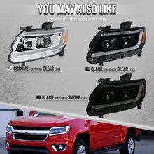 Load image into Gallery viewer, Spec-D Projector Headlights Chevy Colorado (2015-2022) Sequential Or Non-Sequential LED Bar - Black Or Chrome - Non Sequential Style / Black / Clear Lens Alternate Image