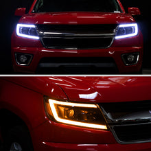 Load image into Gallery viewer, Spec-D Projector Headlights Chevy Colorado (2015-2022) Sequential Or Non-Sequential LED Bar - Black Or Chrome - Non Sequential Style / Black / Clear Lens Alternate Image