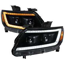 Load image into Gallery viewer, Spec-D Projector Headlights Chevy Colorado (2015-2022) Sequential Or Non-Sequential LED Bar - Black Or Chrome - Sequential Style / Black / Clear Lens Alternate Image