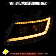 Load image into Gallery viewer, Spec-D Projector Headlights Chevy Colorado (2015-2022) Sequential Or Non-Sequential LED Bar - Black Or Chrome - Non Sequential Style / Black / Clear Lens Alternate Image