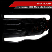 Load image into Gallery viewer, Spec-D Headlights Ram 1500 (02-05) Ram 2500/3500 (03-05) DRL LED Tube - Black / Chrome / Smoked - Euro Headlights / Matte Black / Clear Alternate Image