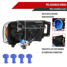 Load image into Gallery viewer, Spec-D Headlights Ram 1500 (02-05) Ram 2500/3500 (03-05) DRL LED Tube - Black / Chrome / Smoked - Euro Headlights / Matte Black / Clear Alternate Image