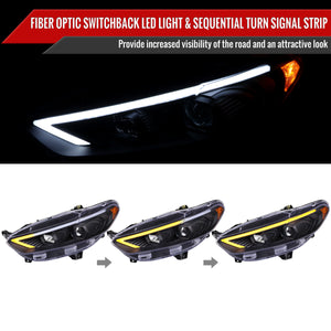 Spec-D Projector Headlights Ford Fusion (2013-2016) LED Sequential Switchback