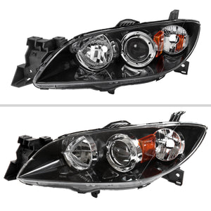 Spec-D Projector Headlights Mazda 3 Sedan (2004-2009) Black or Chrome Replacements